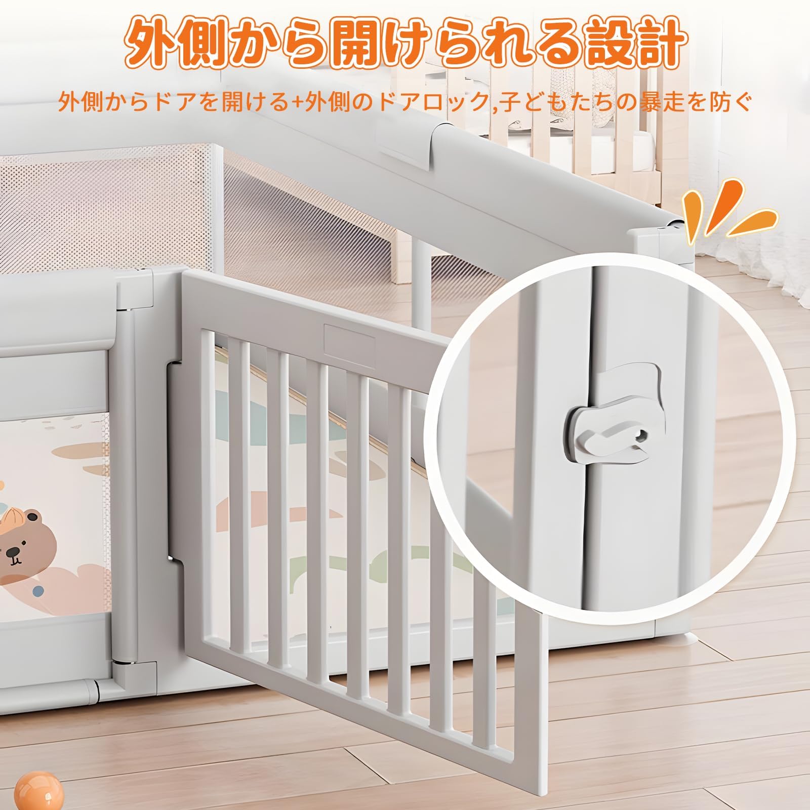 Amazon.co.jp: Areden ベビーサークル フェンス ベビーフェンスサイズ 