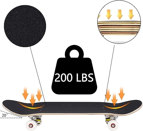 Miniatura 3 de Monopatín cóncavo estándar personalizado, 31 x 8 pulgadas, para principiantes, niños, adolescentes, adultos, carga de fotos o texto, patineta