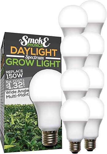 Miracle LED Luz de crecimiento SmokePhonics de espectro completo de 150 W, paquete de 8