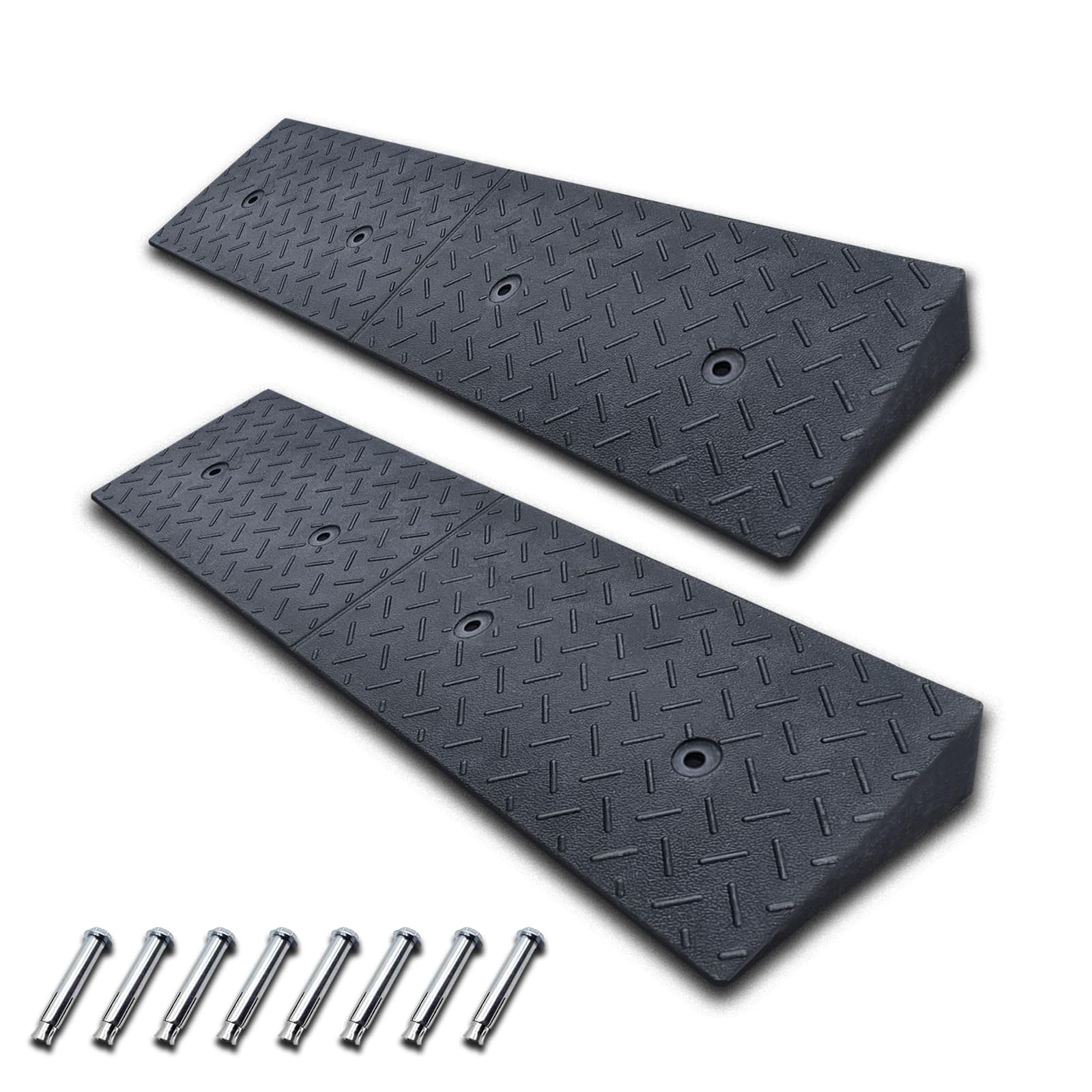 ROKENPOY 2 Pack 2'' Rise Rubber Curb Ramp Heavy Duty Loading Rubber Curb Ramps 3 Tons Driveway Ramp Car Slope Ramp for Loading Dock Bike Vehicle Warehouse Sidewalk Wheelchair