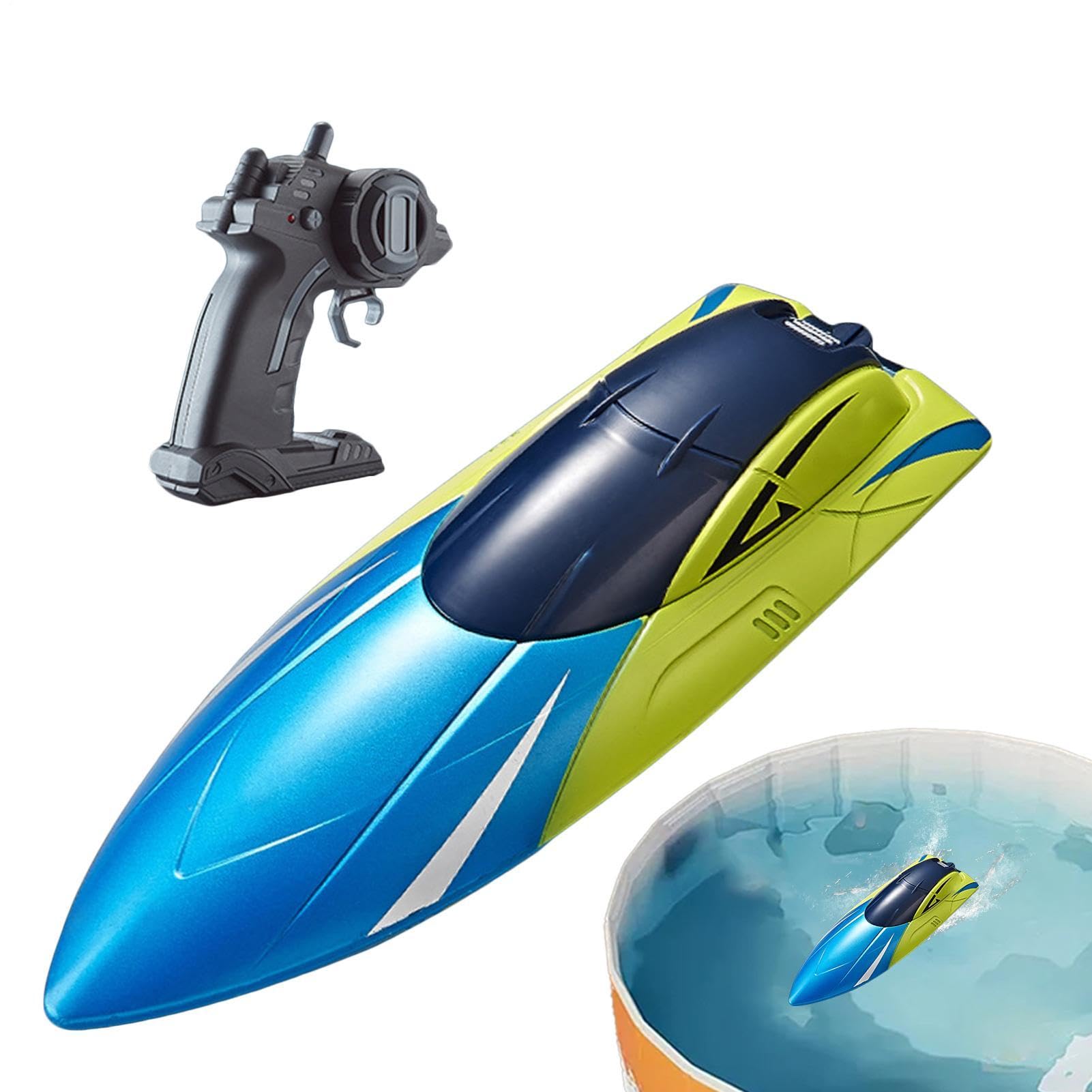 Barca Radiocomandata per Piscina Giocattolo Acquatico LED Luce Posteriore | Allarme Batteria Scarica E Fuori Portata, Ricaricabile, 100 Min Di Autonomia, Barca Radiocomandata Per Adulti, B