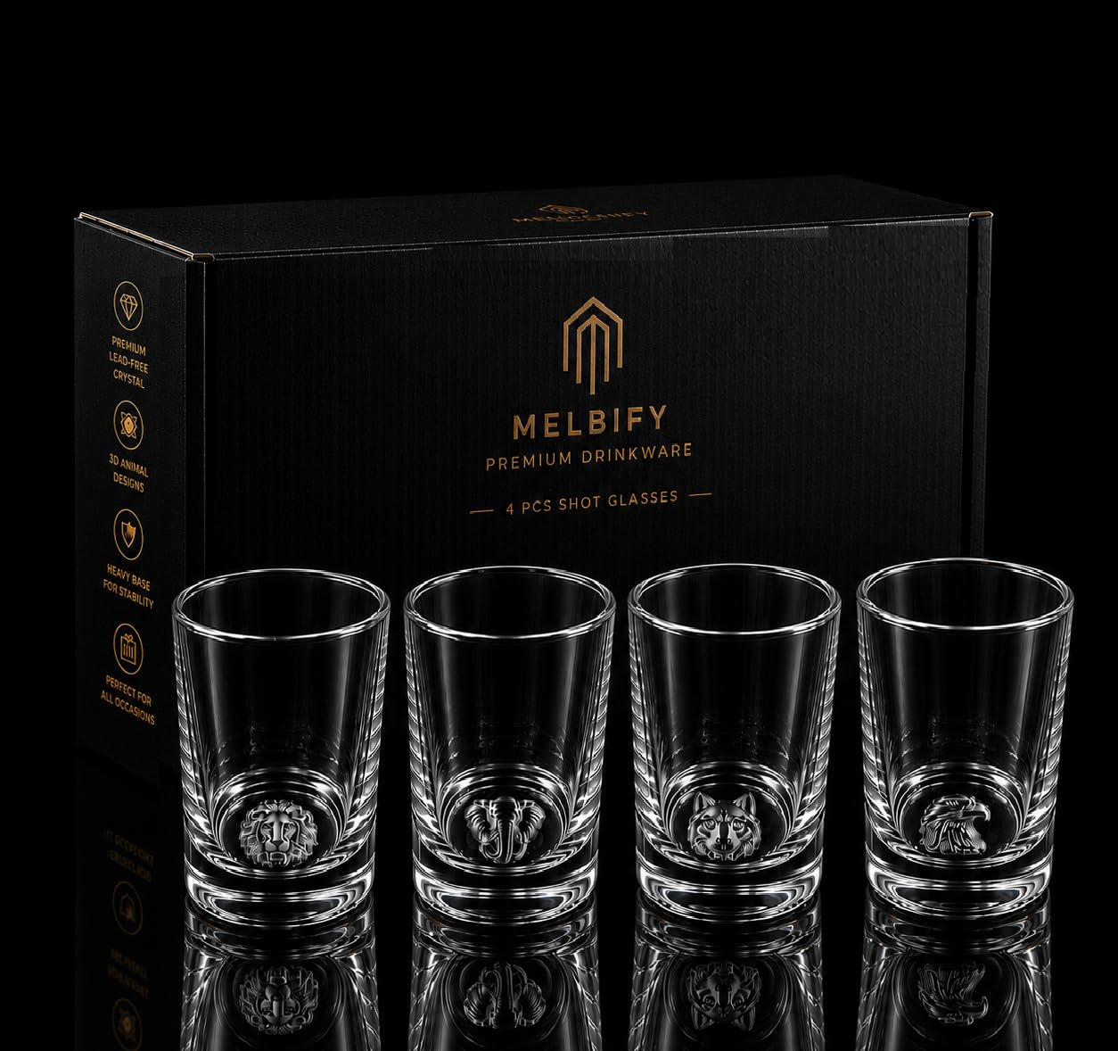 Animal Pattern Shot Glasses - Set of 4 -1 Animal Pattern Shot Glasses - Set of 4 -1