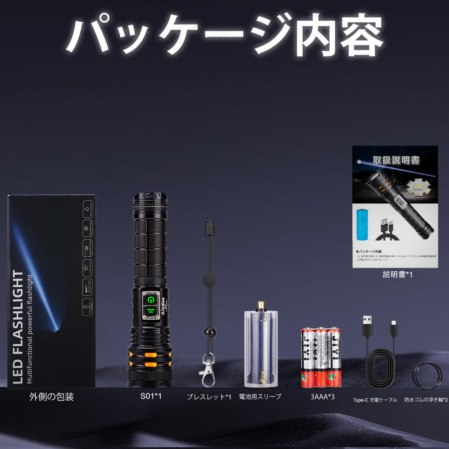 携帯用ライト 新モデル】自転車ライト 高輝度 2500mAh大容量 USB充電 900ルーメン