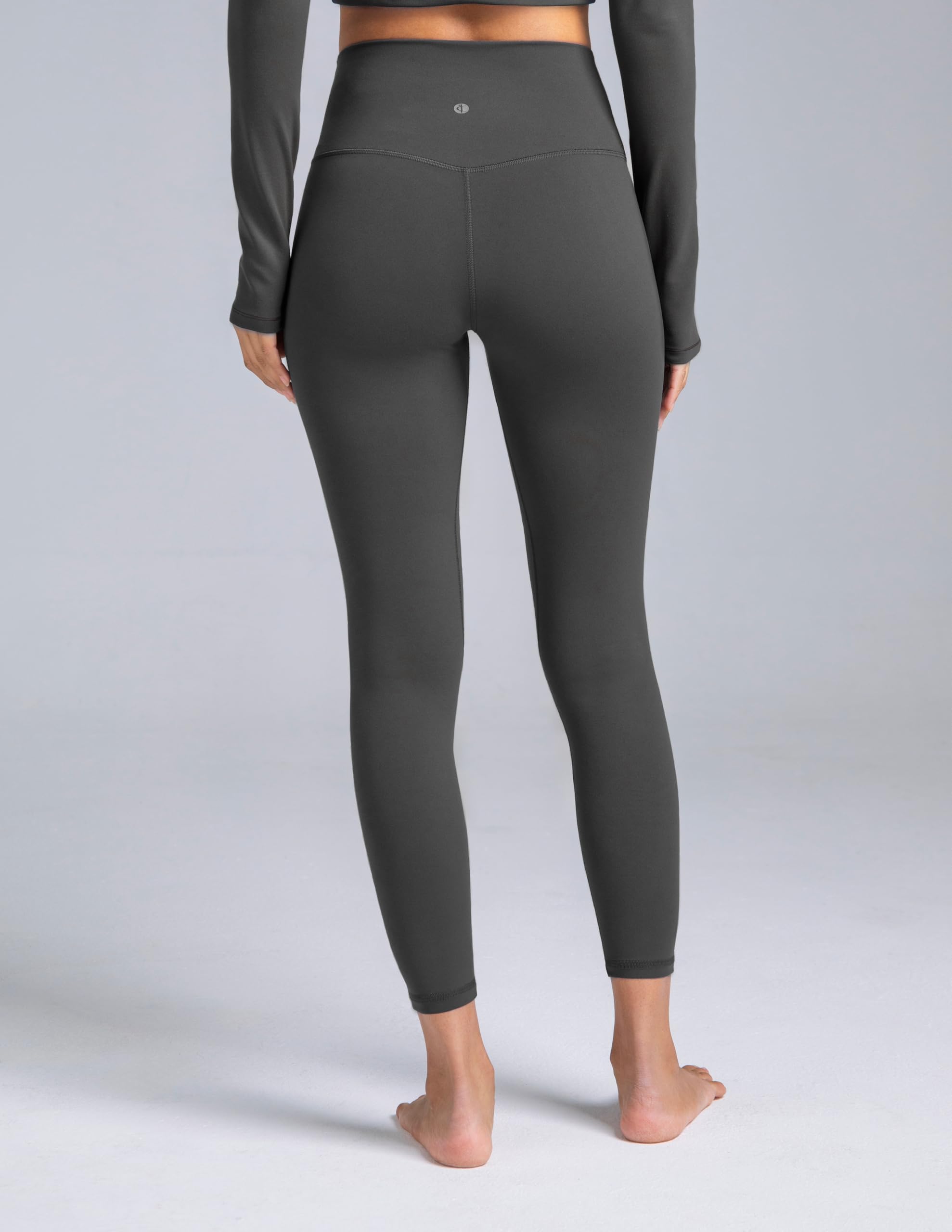 Colorfulkoala Dreamlux Leggins Senza Cucitura Frontale da Donna Yoga 7/8 Pantaloni Palestra a Vita Alta, Grigio Scuro, M