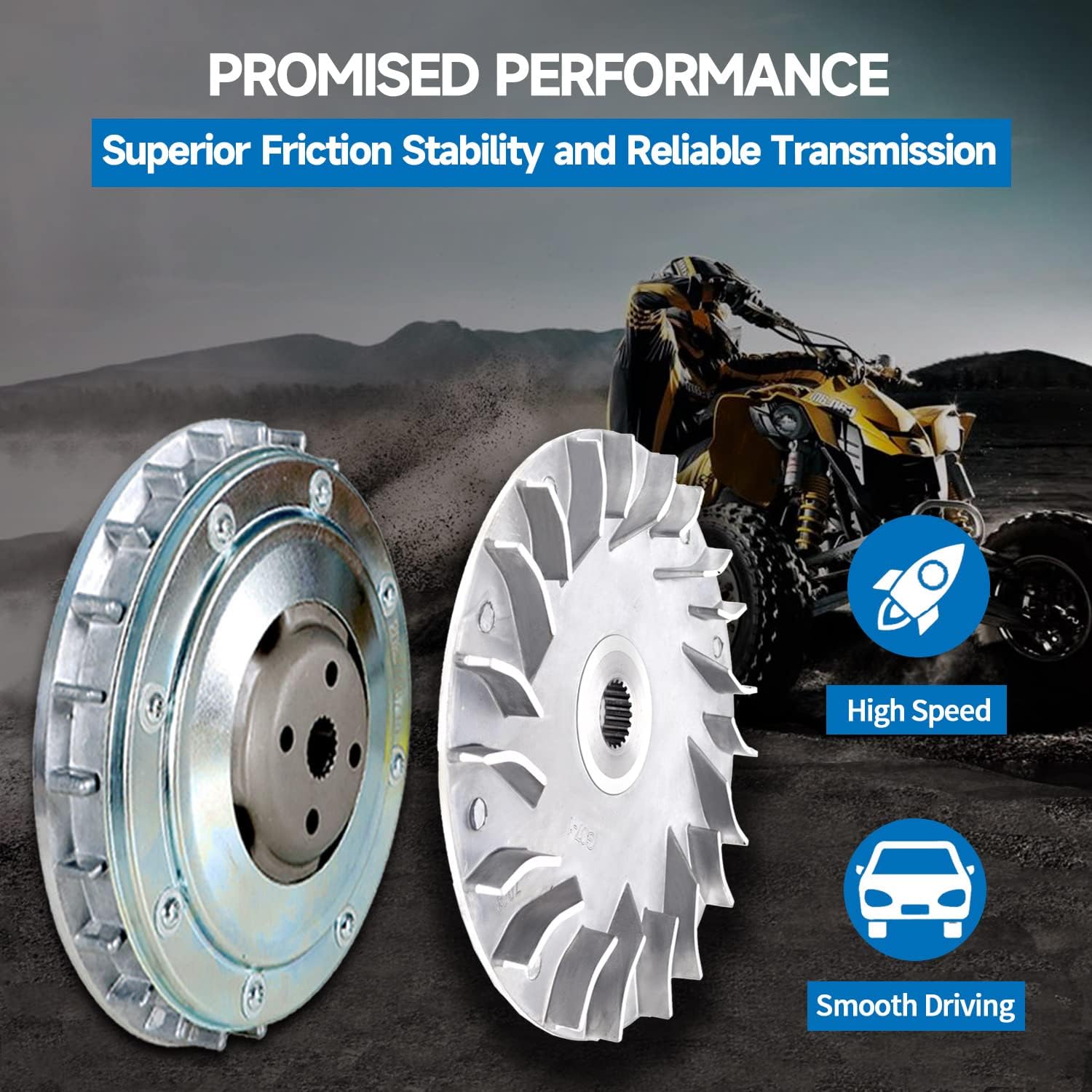 Primary Drive Clutch with Fixed Sheave Plate Assembly for Hisun 500 700 ATV UTV, for Menards Yardsport YS500, YS700, Massimo, Supermach, Bennche Bighorn, Qlink Front Runner