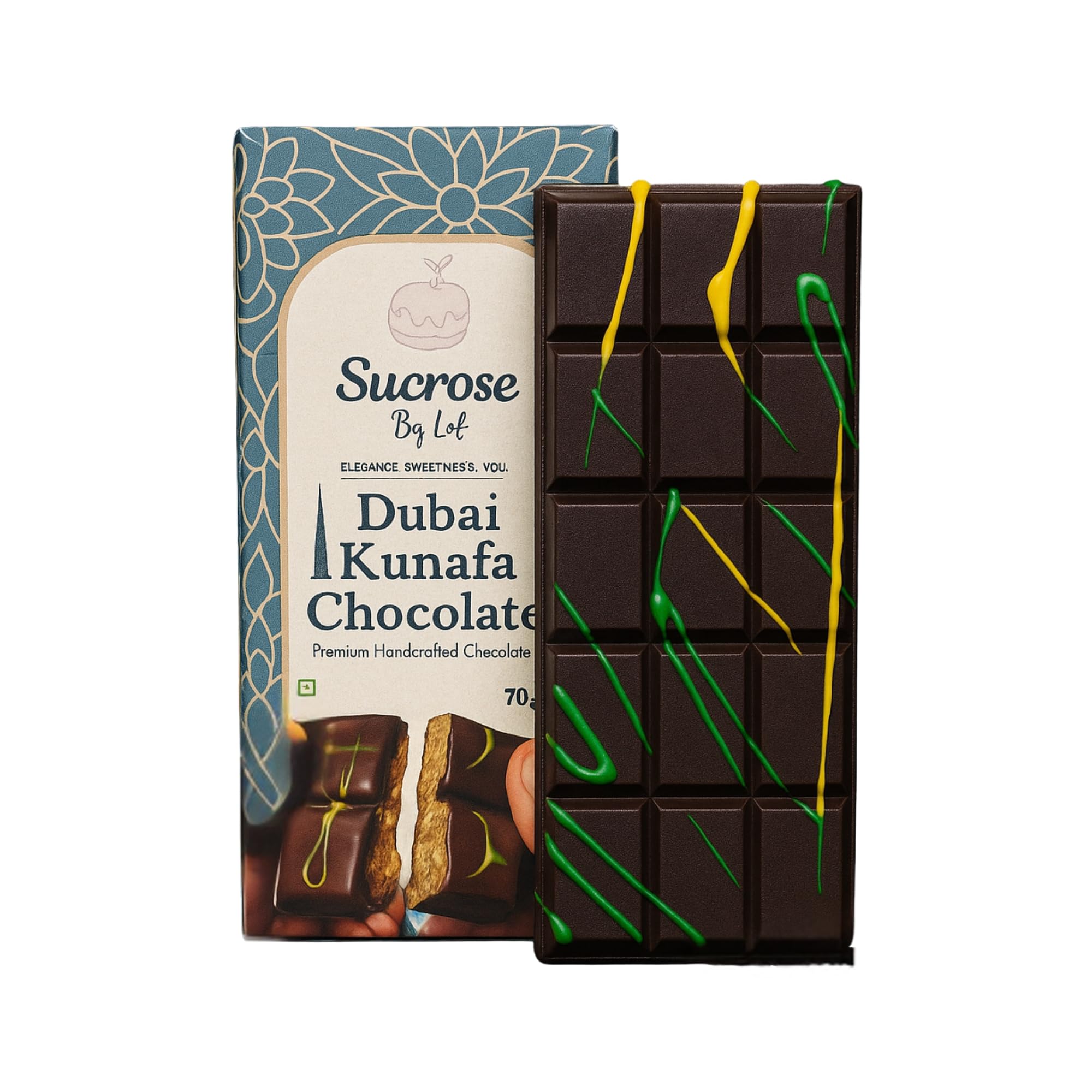 Dubai Style Kunafa Chocolate with Pistachio Filling | Crispy