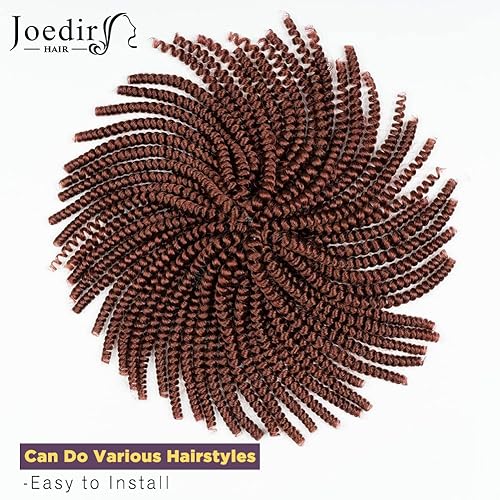 Miniatura 5 de Cabello de ganchillo con rizos de resorte, 8 pulgadas, 8 piezaspaquete 350# rojo cobre sintético rizado de primavera para mujeres negras,