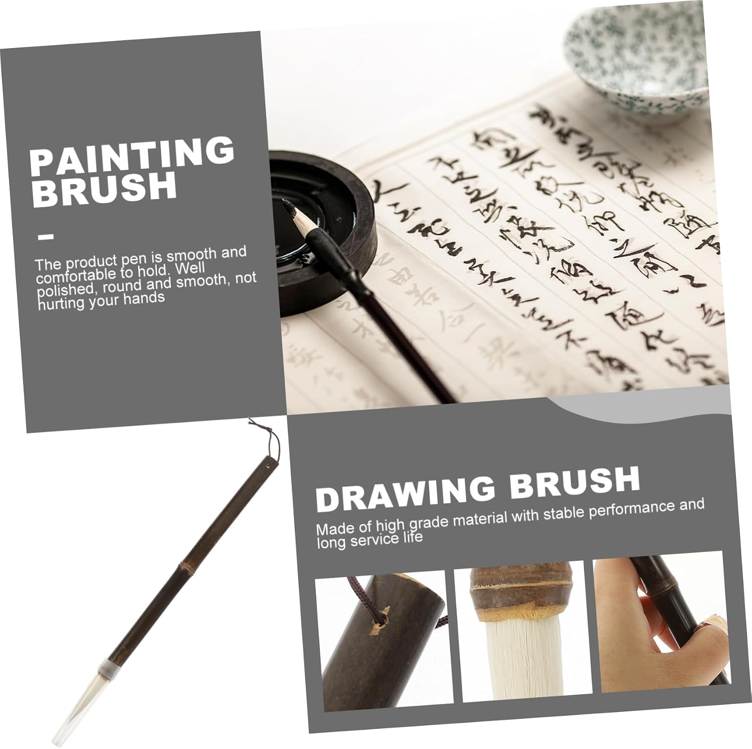 TEHAUX Calligraphy Brush Pen Brush Calligraphy for Professionals Students Beginners Hanging Rope for Easy Storage Style