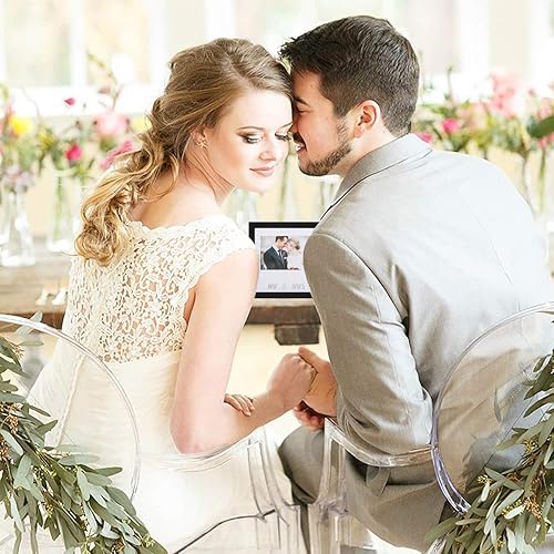 Miniatura 6 de Jinchuan Paquete de 2 marcos de recuerdo con huella dactilar de corazón y kit de tinta, marco de fotos de boda, idea de regalo de despedida de