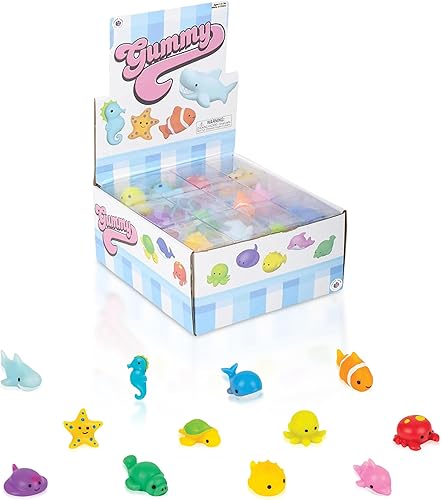 Forest & Twelfth Juguetes blandos para niños Sea Life Mochi, divertidos mini kawaii Squashables para niños y adultos, grandes recuerdos de fiesta,