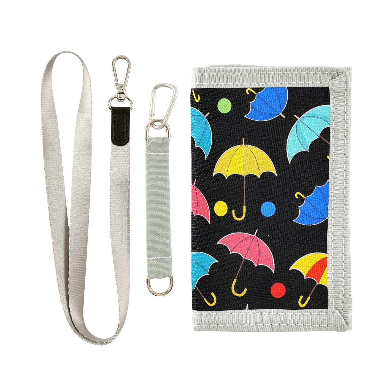 ALAZA Kids Wallets for Boys Girls Toddler Trifold Wallet Children Small Colorful Umbrella with Zipper Coin Pocket