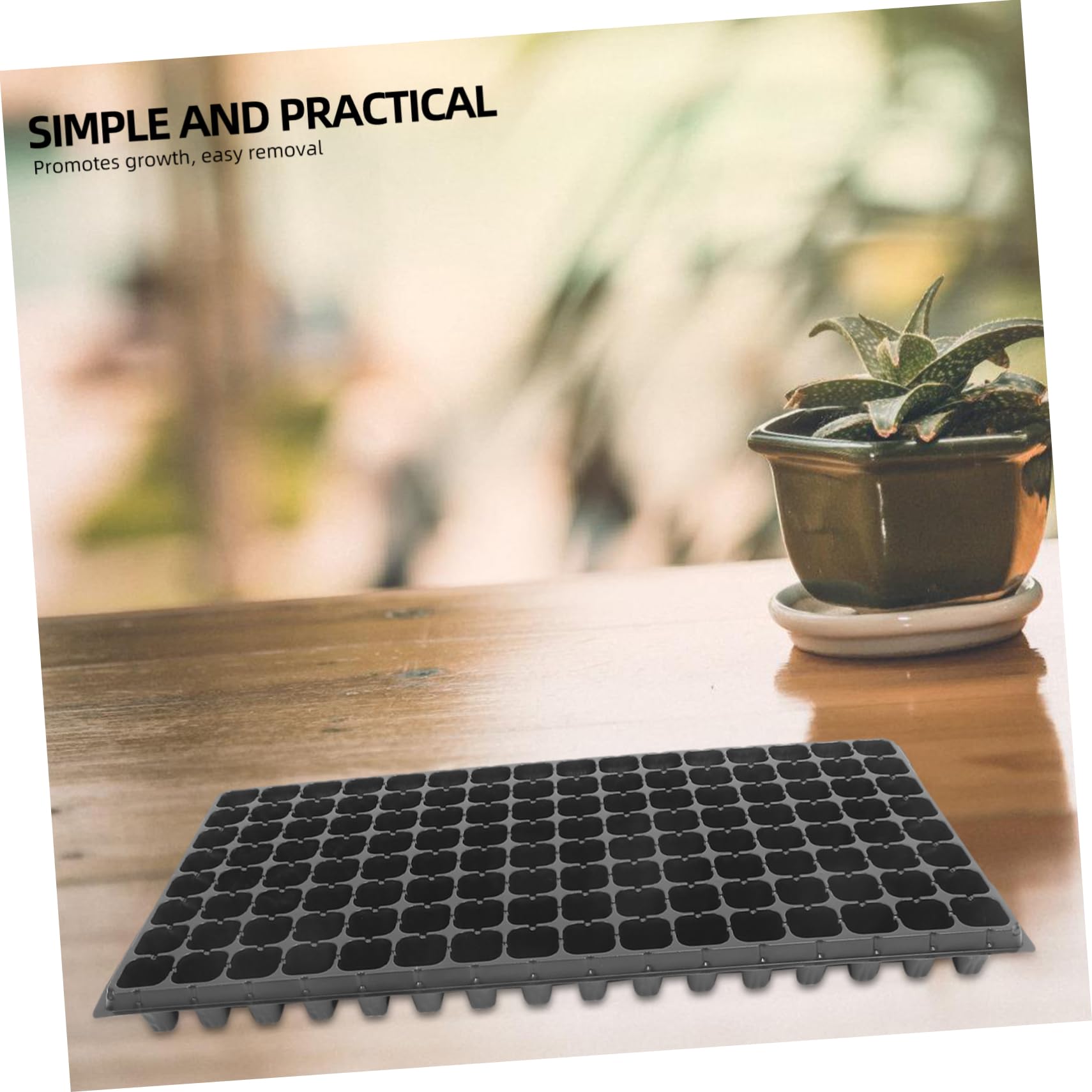 Happyyami Plaque de Germination 128 Alvéoles en PVC, Lot de 10, pour Semis de Graines et Potager Jardin, Ventilation Optimale, Retrait Facile