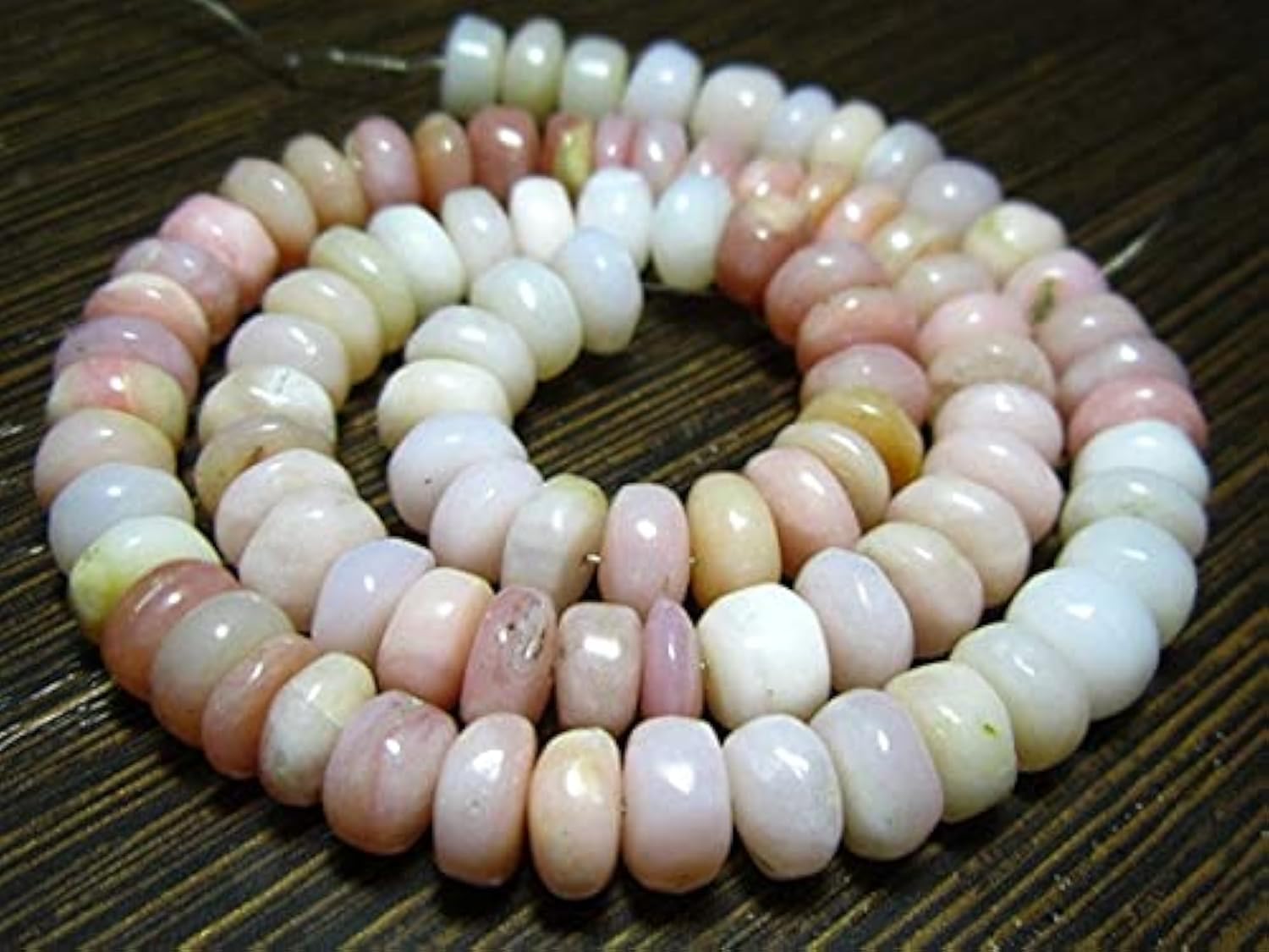 Opale rose AA rondelles lisses 7mm pour joaillerie artisanale