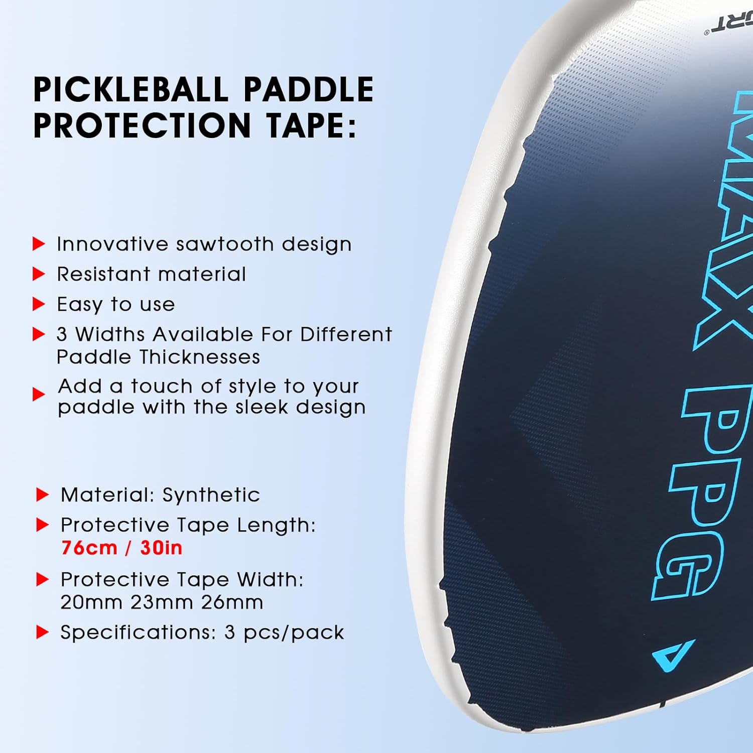 Condition photo showing New/Like New for LITIAN Pickleball Edge Guard Tape - 3 Pack Protection Tapes for 16mm & 20mm Paddles, Wrinkle-Free Adhesive, Easy Application - Pickleball Accessories White Width 26mm
