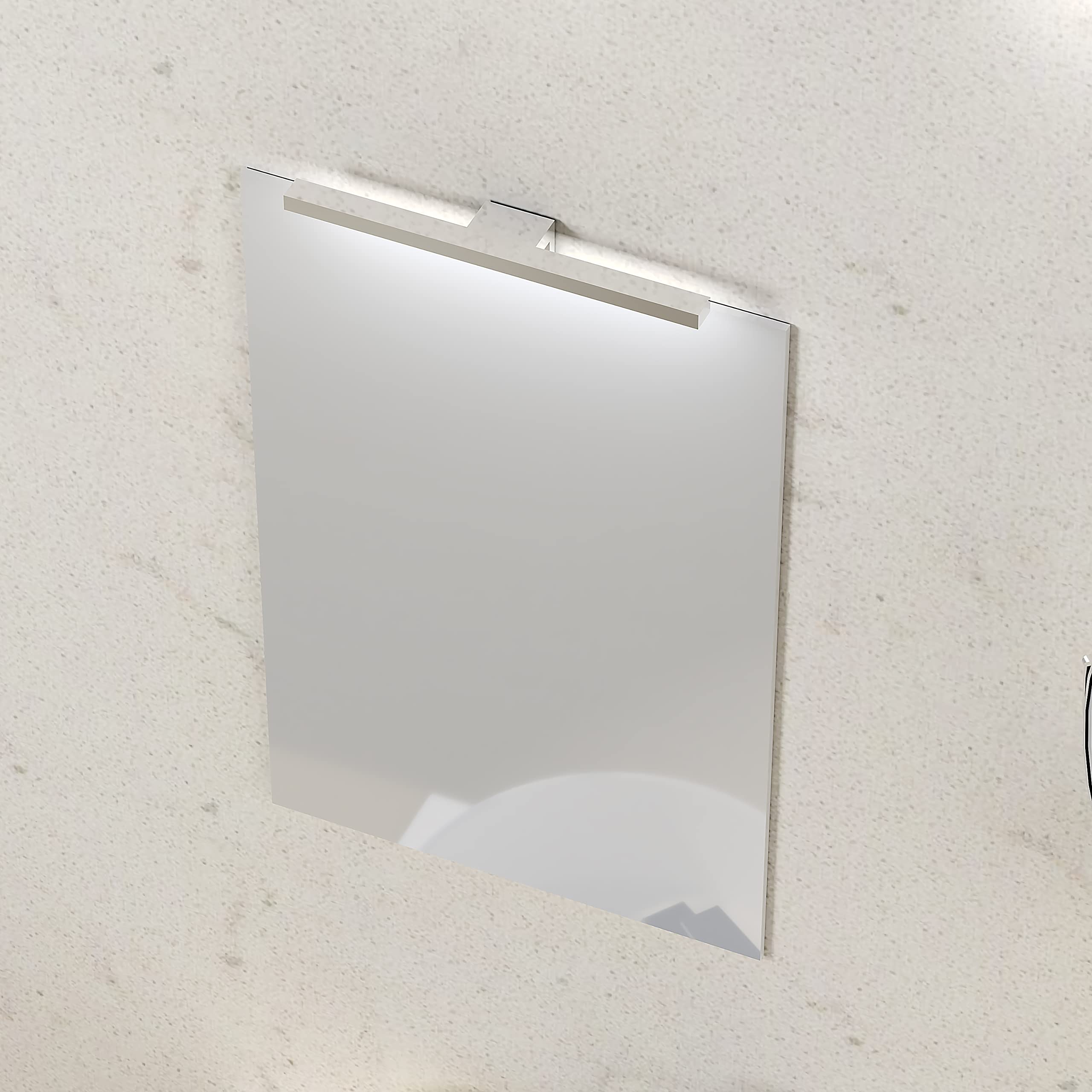 Baikal Specchio da bagno, varie forme e misure disponibili. Opzione con e senza LED. Stili che si adattano al bagno o a qualsiasi stanza della casa. 40 x 60 cm Specchio con Applique LED, 280034989