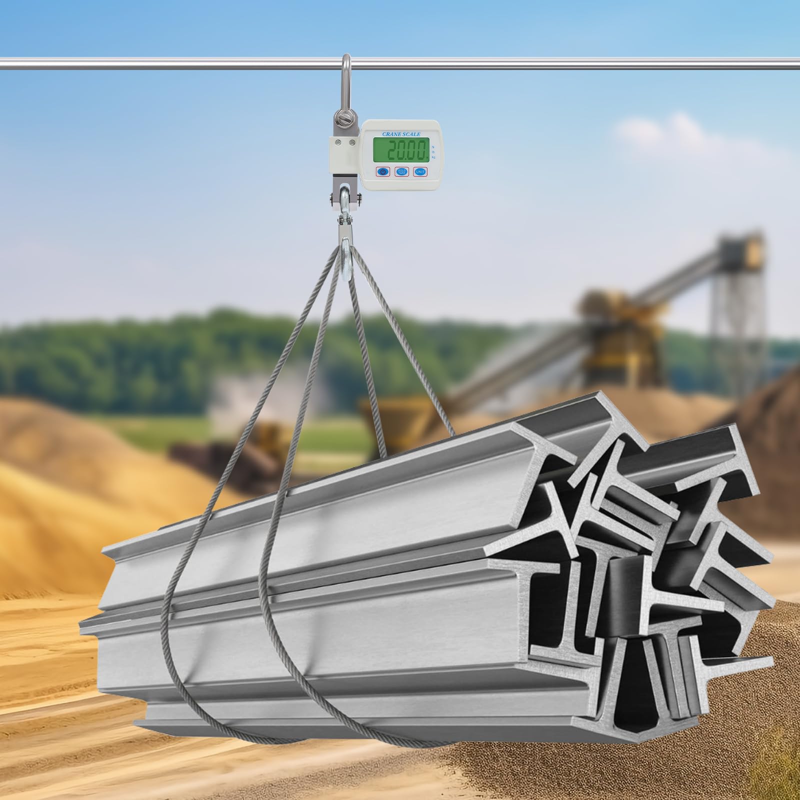 Bilancia sospesa elettronica 500 kg con telecomando gancio professionale ricaricabile