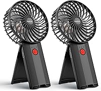 Vista 1 de 2 mini ventiladores portátiles plegables de mano USB recargable ventilador personal cuello escritorio 4 velocidades 3 en 1 mini ventilador de mano