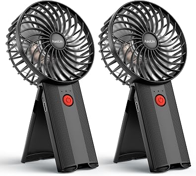 2pcs Mini Portable Folding Handheld Fans USB Rechargeable Personal Fan Neck Desktop 4-speed 3-in-1 Silent Handheld Mini Fan 6-15 hours battery life Suitable for summer travel Camping Outdoor Kids Gift