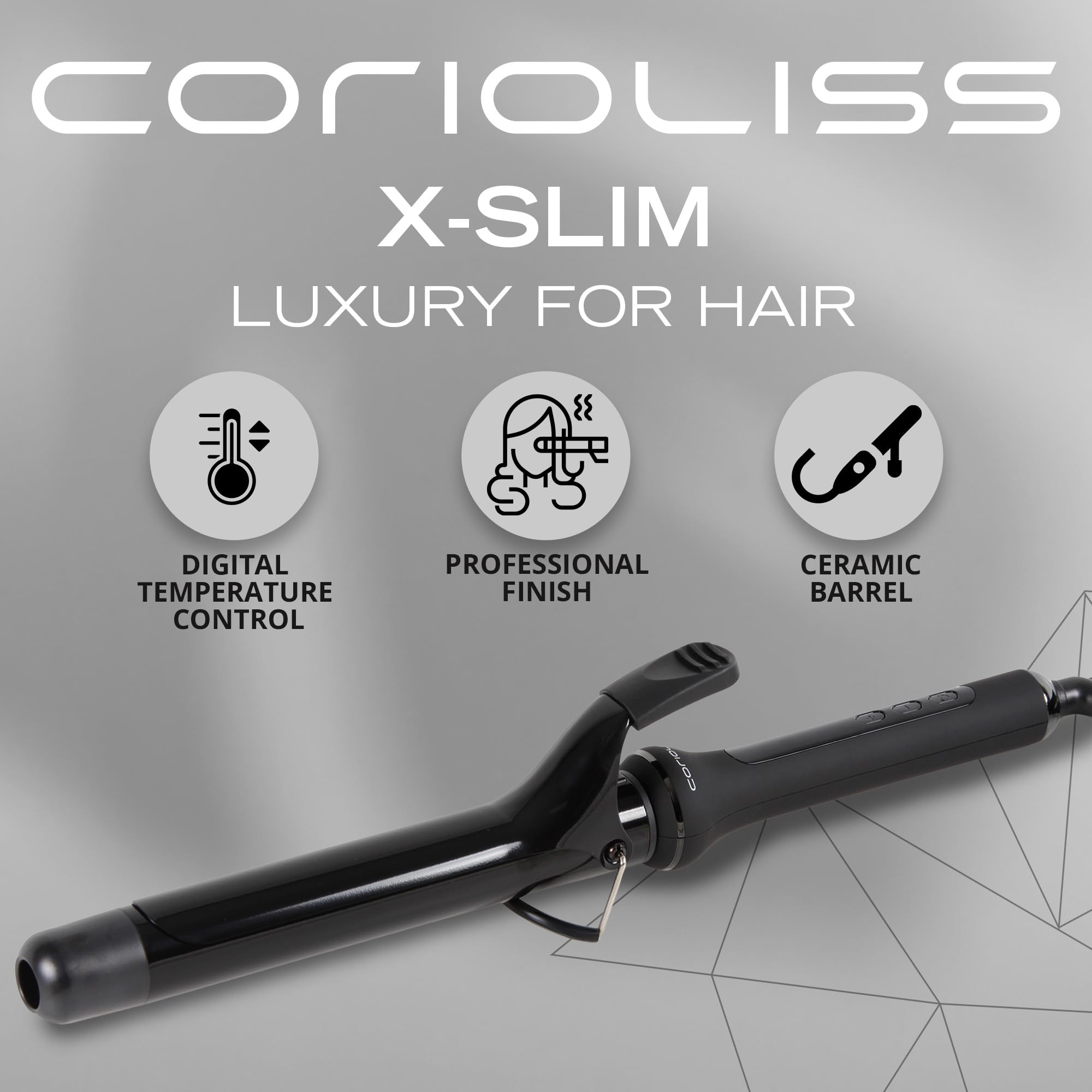 Corioliss X-Slim Hair Curler, Black, 32 - Image 2