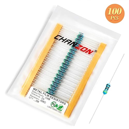 Vista 66 de Chanzon 100pcs 1/4W (0.25W) 33K Ω ohmios Resistencia fija de película metálica 0.01 ±1% Tolerancia 33KR MF Resistencias de orificio pasante