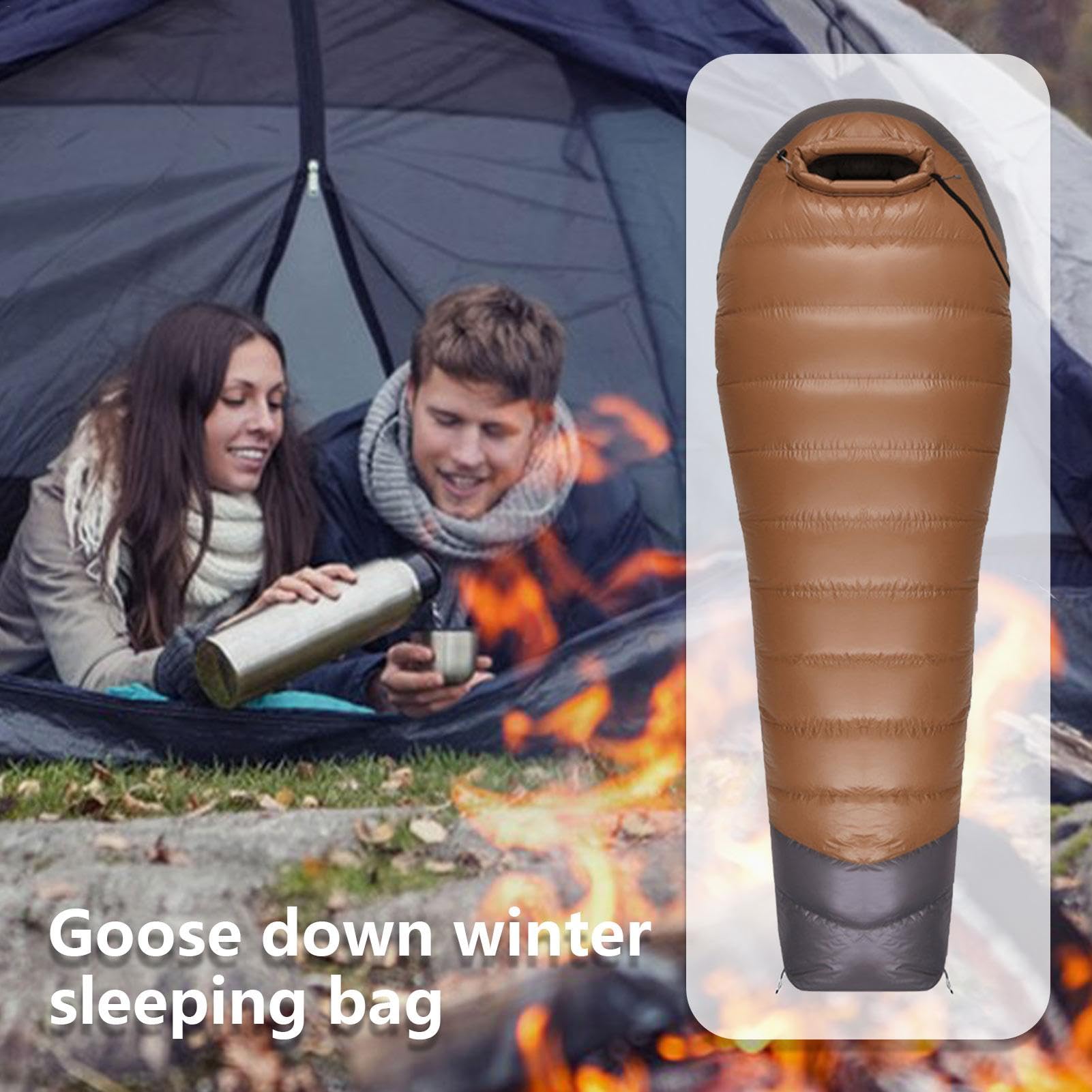 Saco de dormir de plumón – Saco de dormir ligero, saco de dormir de invierno para adultos | Saco de dormir compacto momia aislado saco de dormir para camping de senderismo, ver descripción