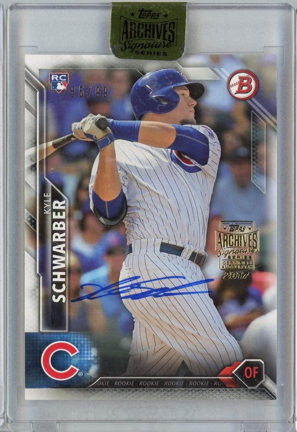 2017 Topps Archives 2016 Bowman Kyle Schwarber #122/99 On Card Auto Rookie RC Baseball Card