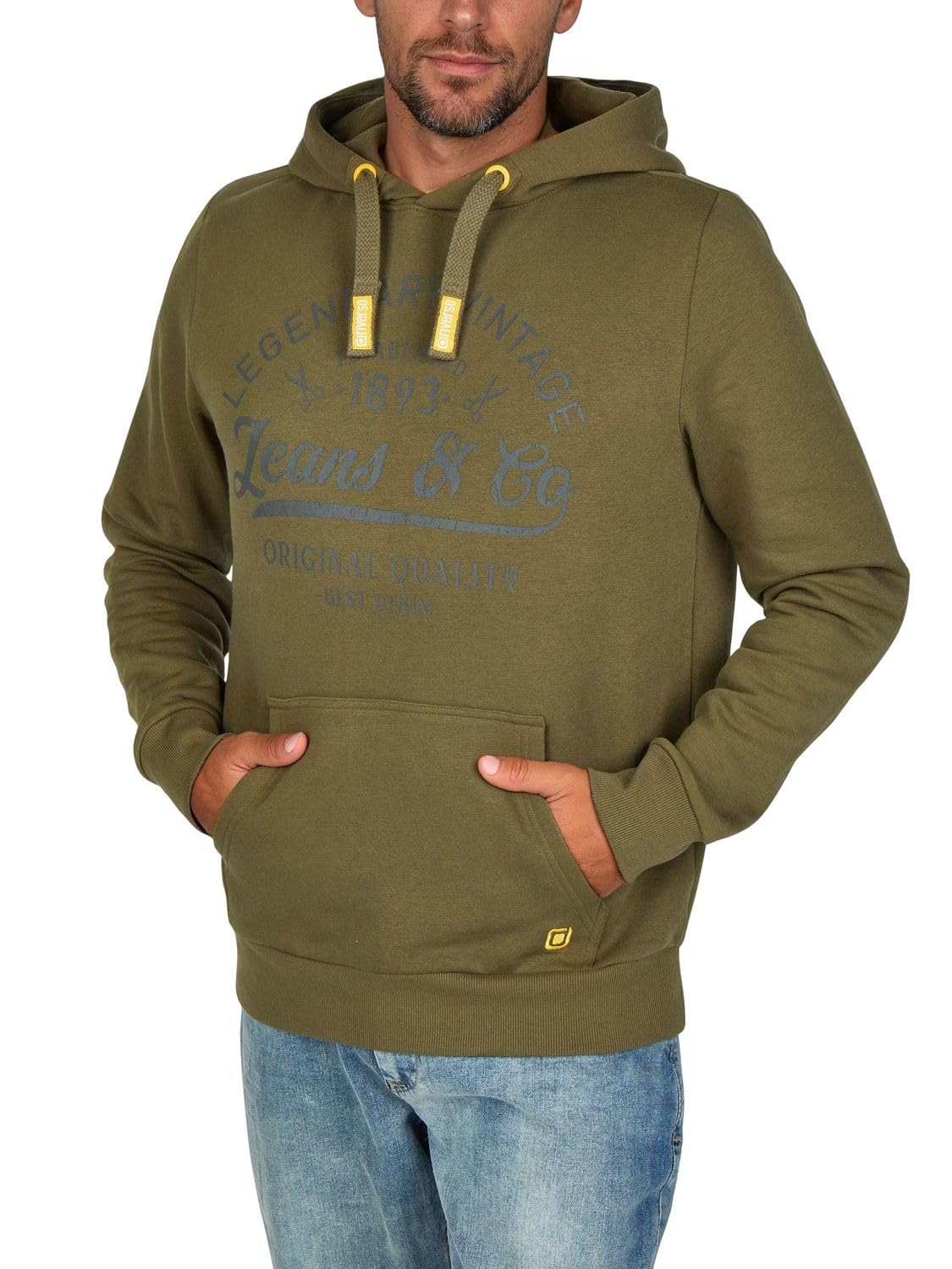 riverso Sudadera con capucha para hombre de corte regular RIVArmin, sudadera con capucha estampado beige, verde, gris, azul, azul marino, negro, S, M, L, XL, XXL, 3XL, 4XL, 5XL