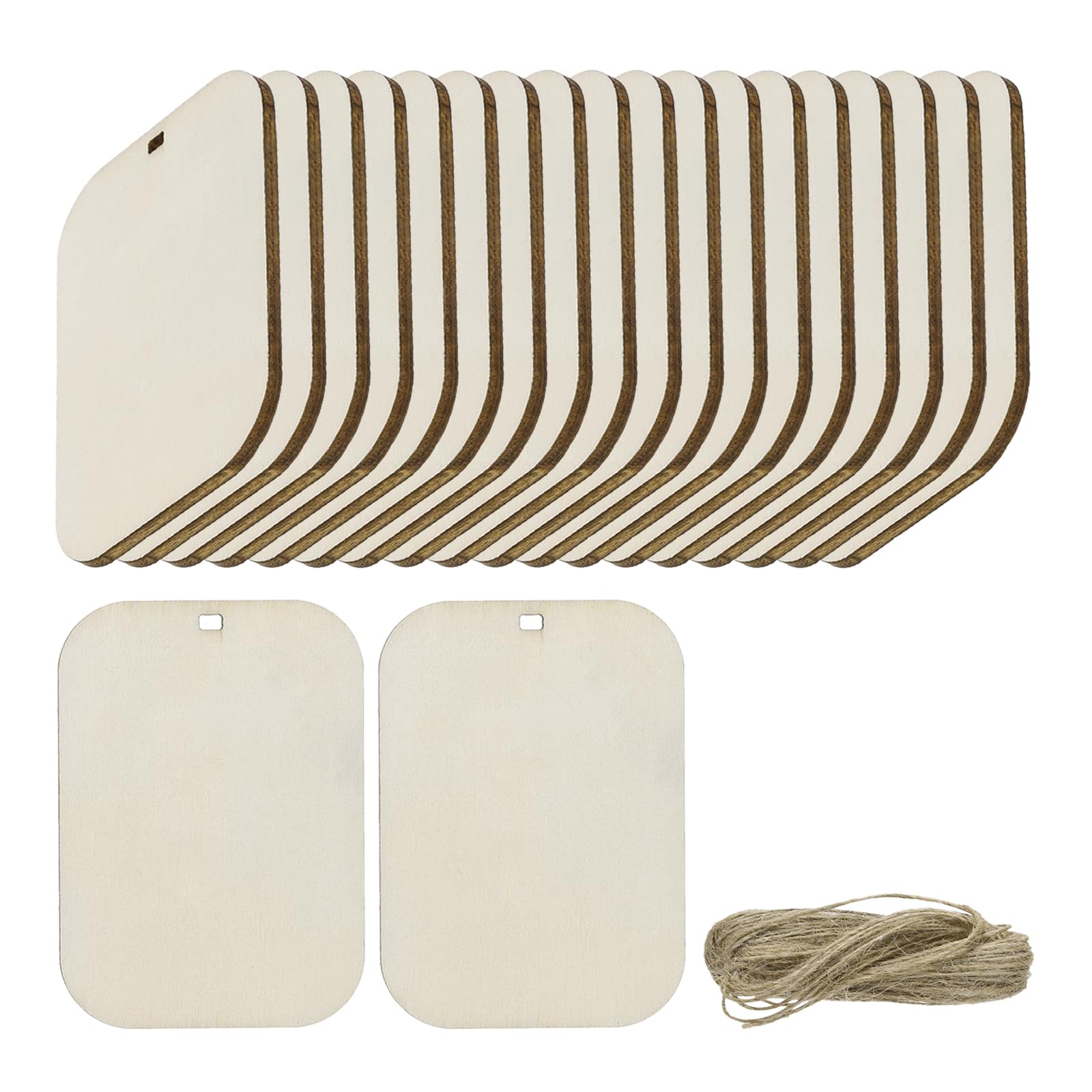 Étiquettes en bois brut uxcell avec trou de 8,9 x 14 cm pour personnaliser vos paquets