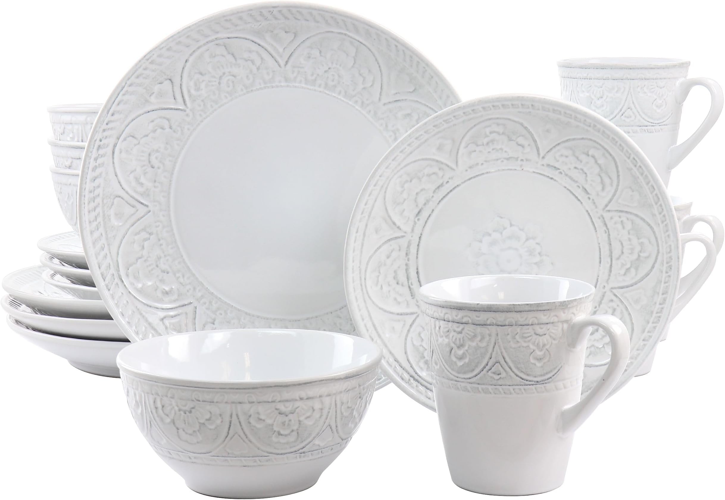 Gibson Elite Alemany Dinnerware Set, Aqua, Service for 4