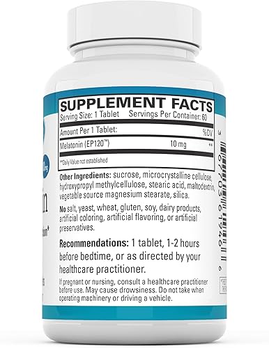 Miniatura 7 de Euromedica Melatonina 10mg - 60 tabletas de liberación sostenida - Apoya el descanso, la función inmunológica y la salud celular - Sin OMG, vegano,