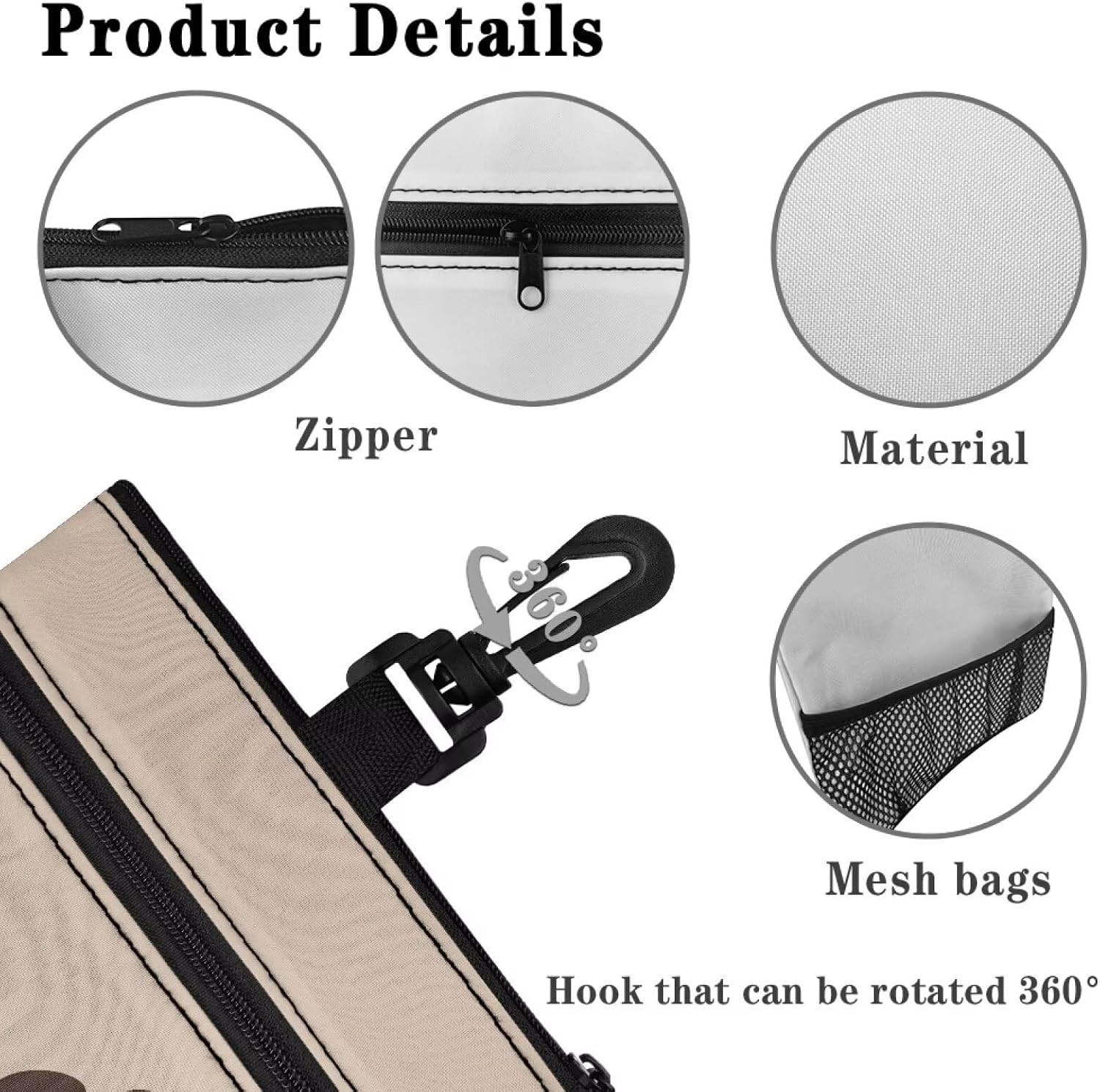 Strong Golf Tee Pouch Bag for Men and Women Polyester Golf Valuables Pouch with 2 Pockets Portable Golf Accessory Bag
