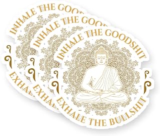 Inhale The Goodshit Exhale The Bullsh*t Funny Vinyl Stickers 3 Pack 3 Inch | Athlete team gift, desk setup accent, smooth glossy coat, fitness motivation decor, scratch resistant coating, kiss cut sheet