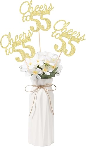 Miniatura 23 de Gexolenu Cheers to 21, paquete de 10 piezas de centros de mesa de cumpleaños número 21 con purpurina negra de doble cara para mesas, palitos