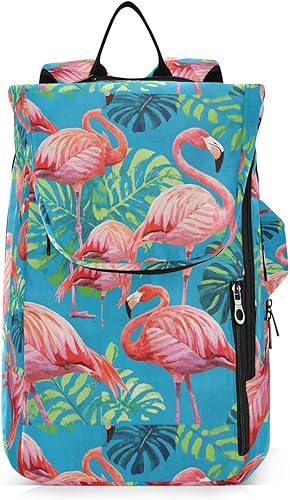 Bolsa deportiva para tenis, bádminton, impermeable, vintage, pintura, flamencos, hoja de palmera, azul, 3 raquetas, bolsa de bádminton, para