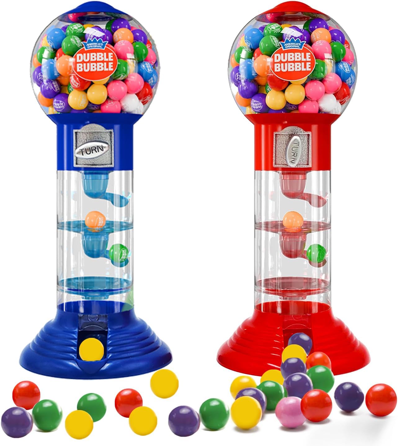 The Dreidel Company Spiral Fun Gumball Bank 10.5" Inches Tall, Assorted (2-Pack)