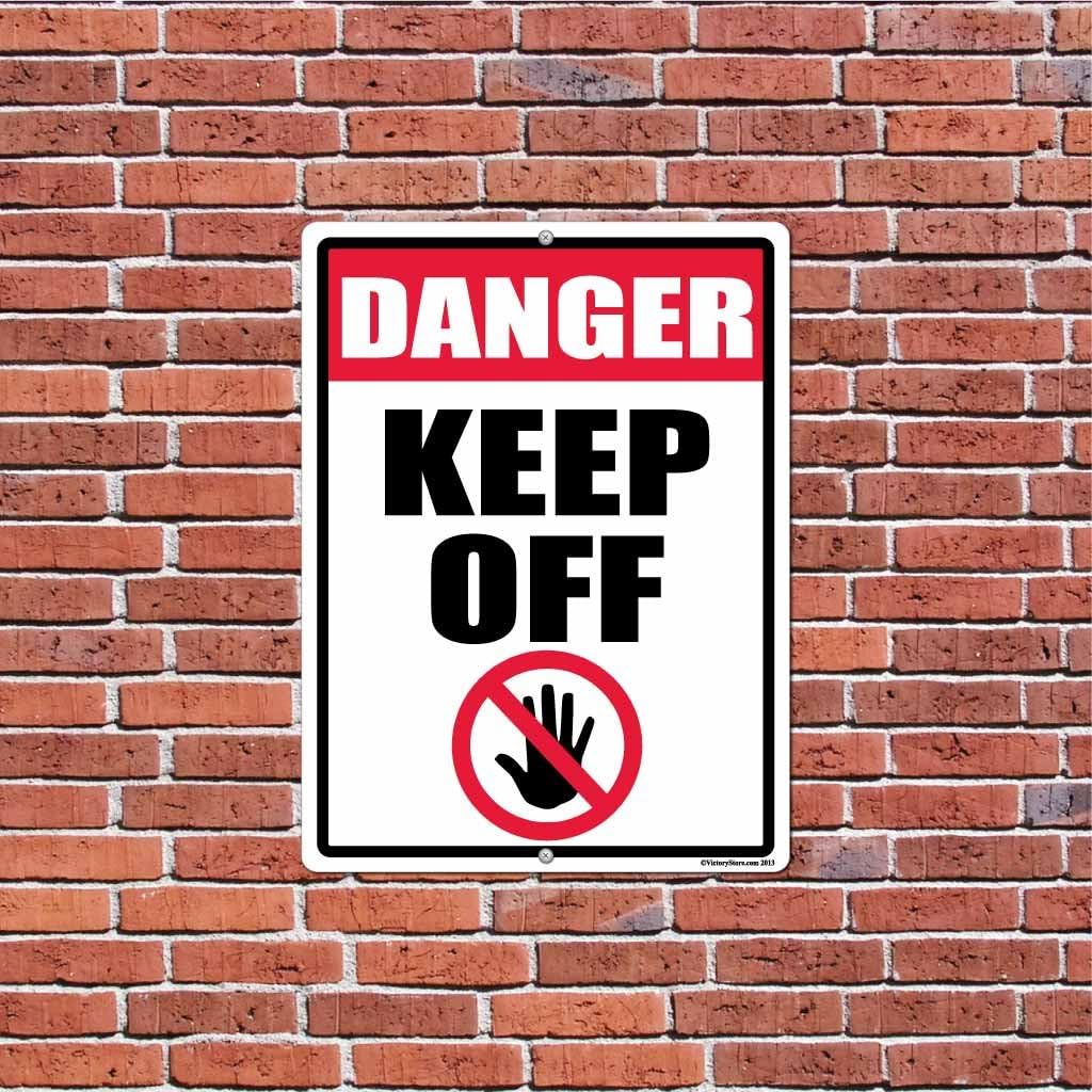 VictoryStore Yard Sign Outdoor Lawn Decorations: Danger Keep Off Aluminum Sign, Size 12 inch x 18 inch
