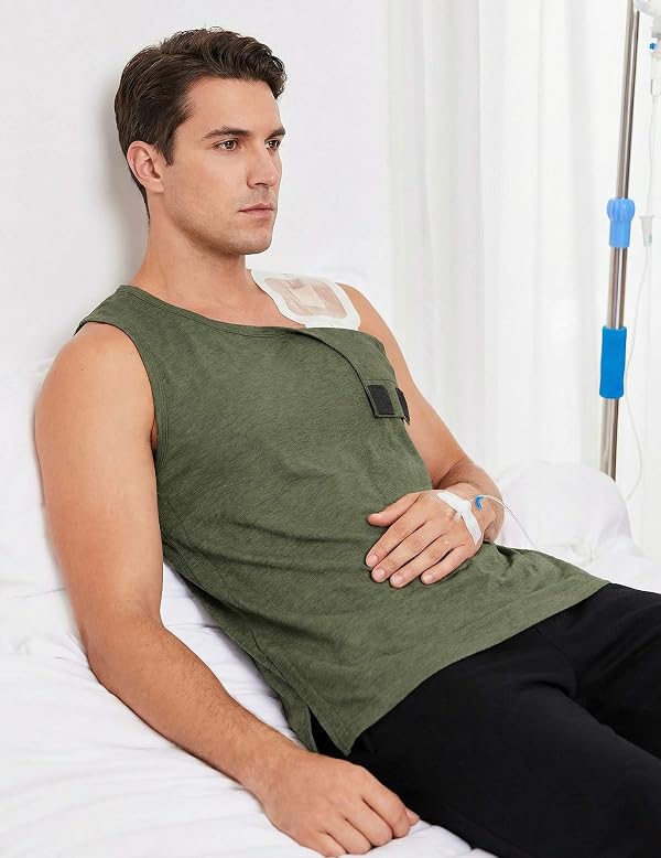 Deyeek Men's Shoulder Surgery Recovery Tank Tops Army Green by Deyeek - Used condition - Image 4