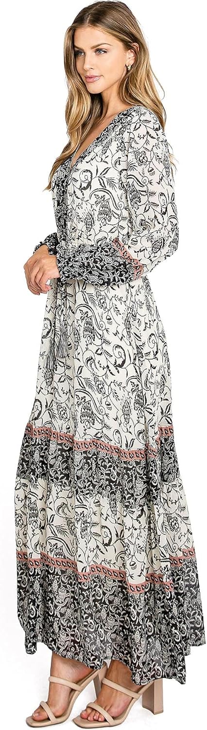 LoveStitch Women's Long Sleeve Bohemian Maxi Dress - Image 2