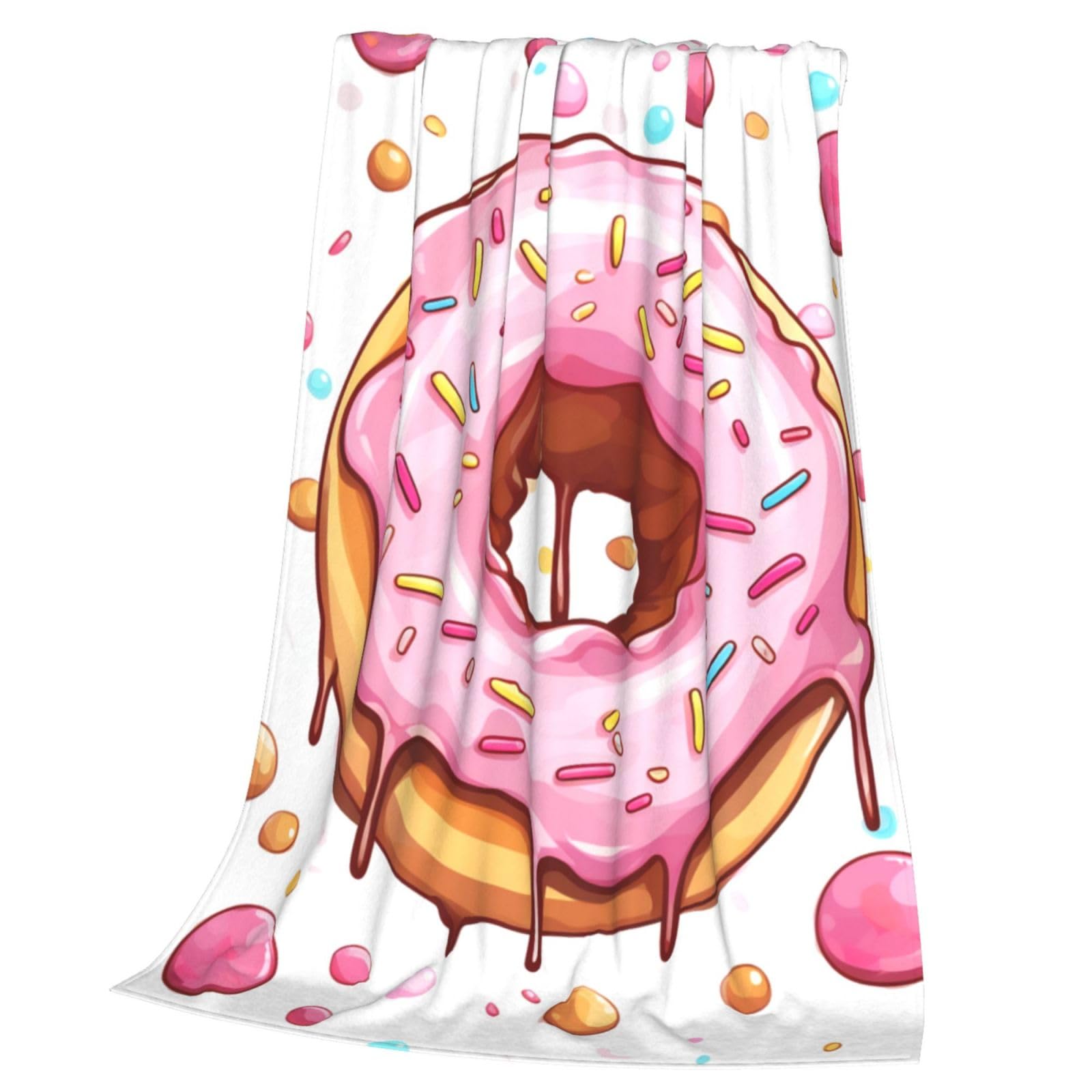 Couverture en flanelle beignet pour canapé douce et légère
