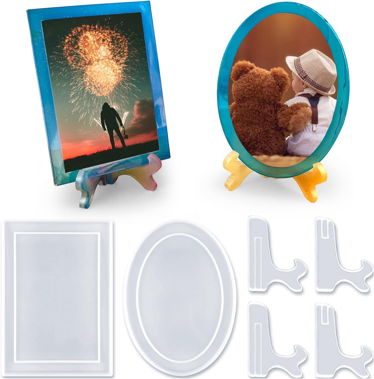 Resin Mold for Photo Frame, Picture Frame Silicone Molds with Stand