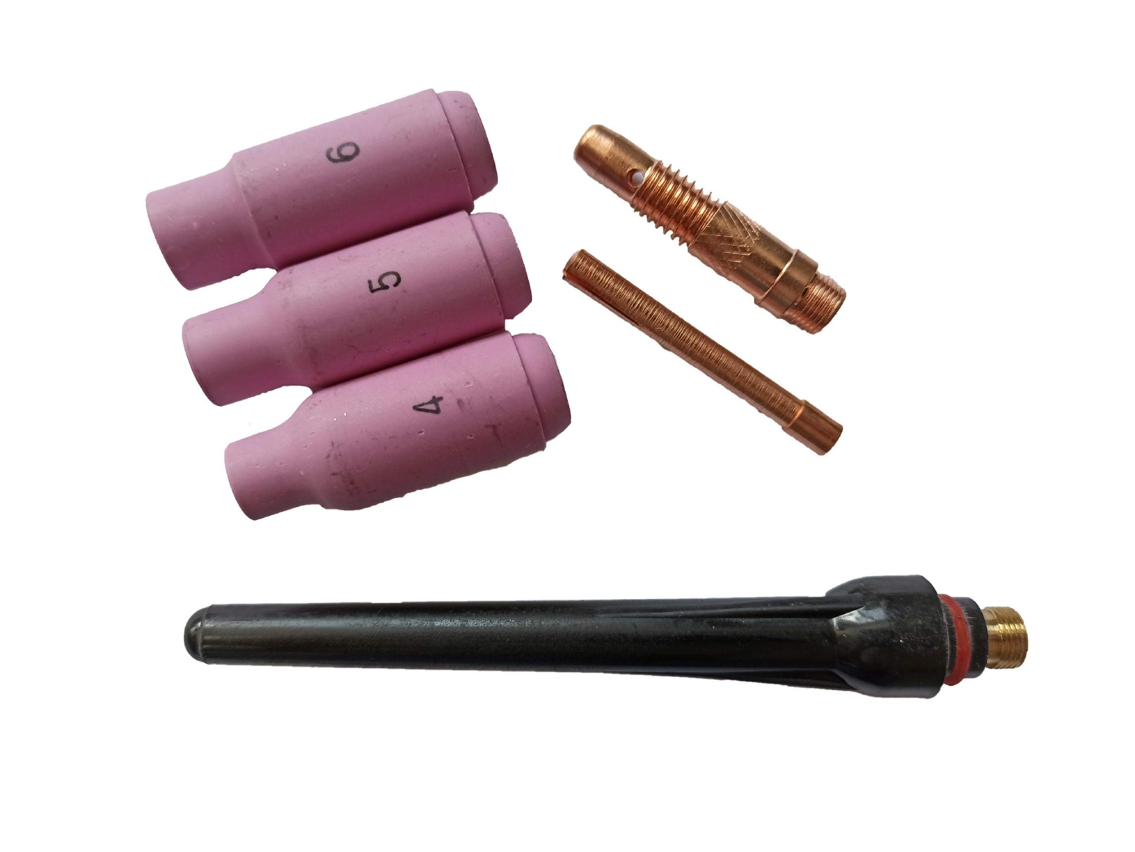 Torche Soudage TIG 17V 4m ELCAN - Avec Connecteurs 10-25 Et 35-50 Pour Machines Onduleur Sans Haute Fréquence