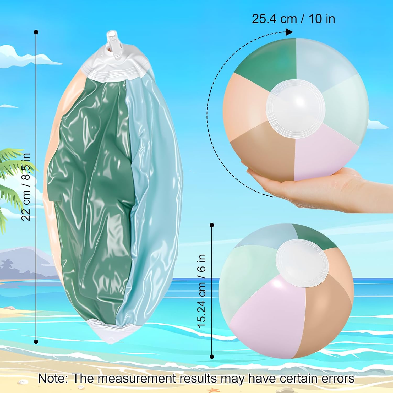 MiniInflat 12 Pcs Inflatable Beach Balls Bulk Pastel Jumbo Morandi Beach Balls Blow up Pool Water Game Toy Gift for Kid Adult Birthday Summer Party Supplies