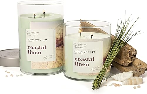 Miniatura 4 de Vela perfumada con tapa de Coastal Linen de Signature Soy