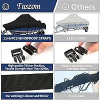 Vista 8 de Tuszom Cubierta de barco para consola central 1200D 100% impermeable con cubierta de motor, cubierta de barco remolcable a prueba de desgarros