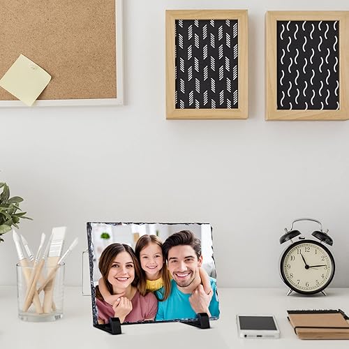 Miniatura 6 de Paquete de 6 marcos de fotos de piedra de transferencia térmica de calor de 5.9 x 7.9 pulgadas, marco de fotos rectangular de sublimación con