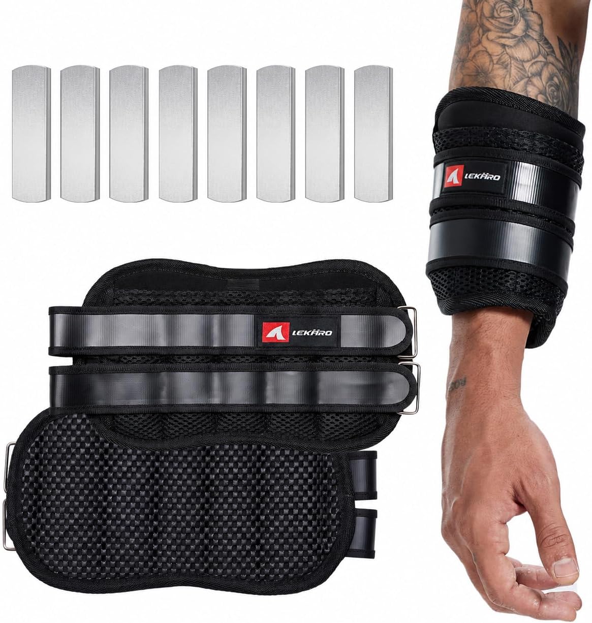 Adjustable Wrist Weights for Men and Women, Wearable Arm Weights with Removable Steel Plates for Walking, Jogging, and Aerobics