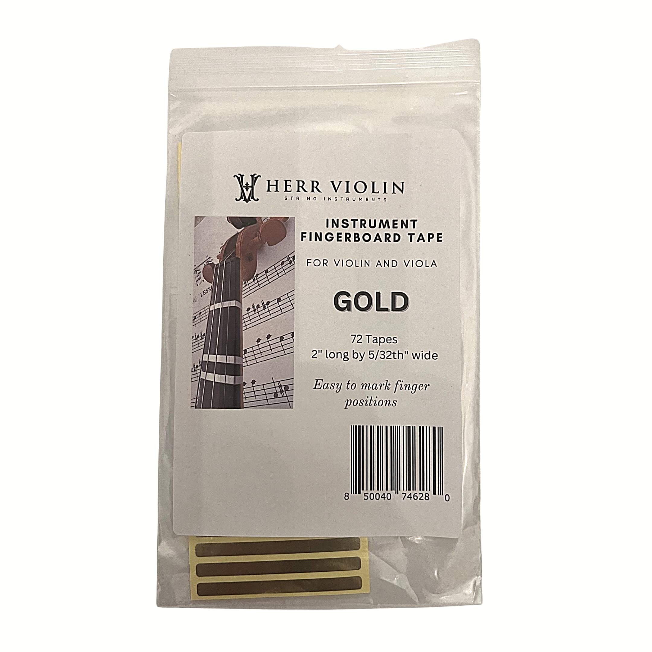 HERR Violin, Instrument Fingerboard Tape for Violin and Viola, String Instrument fingerboard Tapes, Note Positioning tape, Gold-image-12