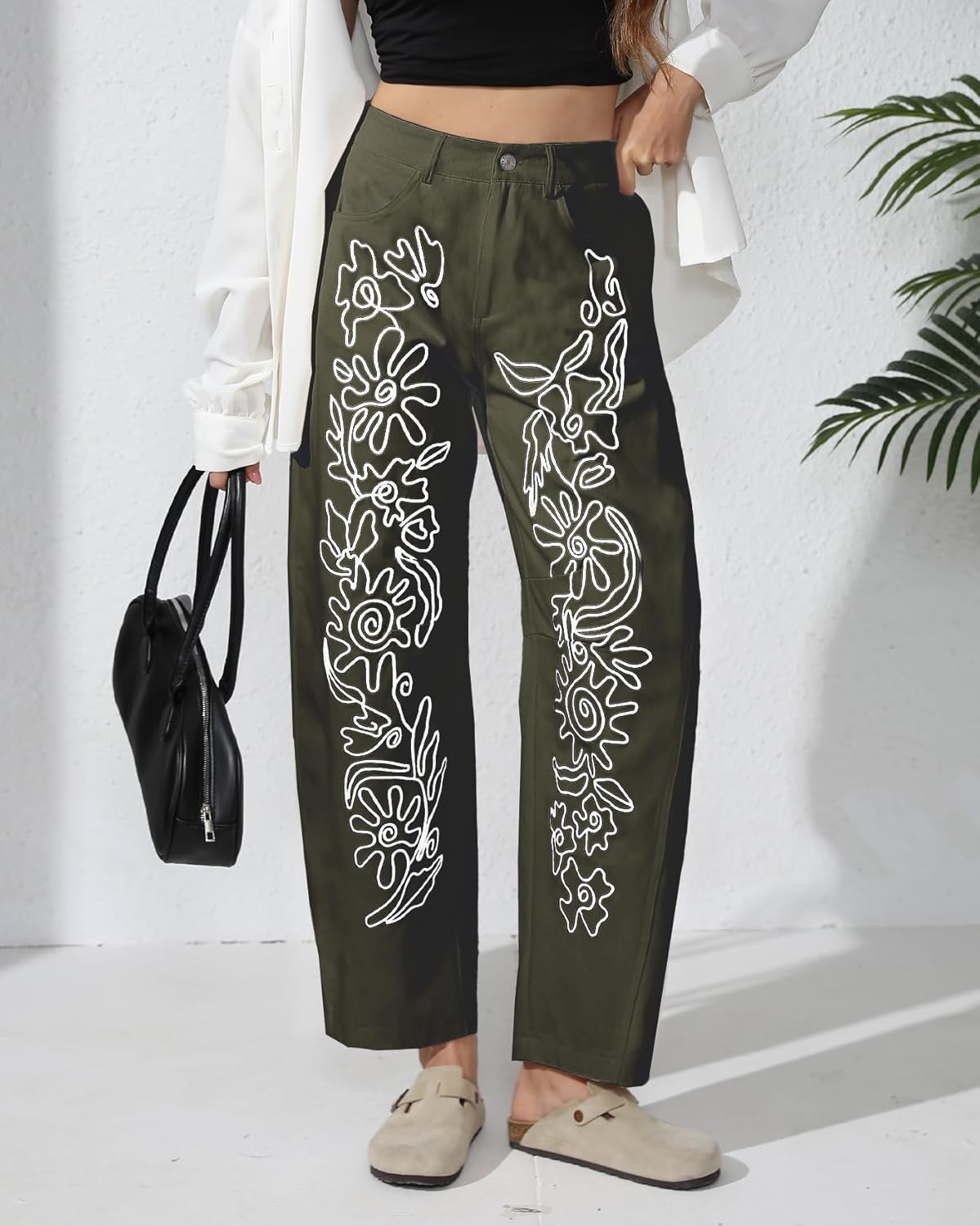 Kedera Embroidered Jeans for Women 2025 Baggy Boyfriend Jeans Barrel Leg Horseshoe Jeans Women Vintage Mid Rise Jeans - Image 6