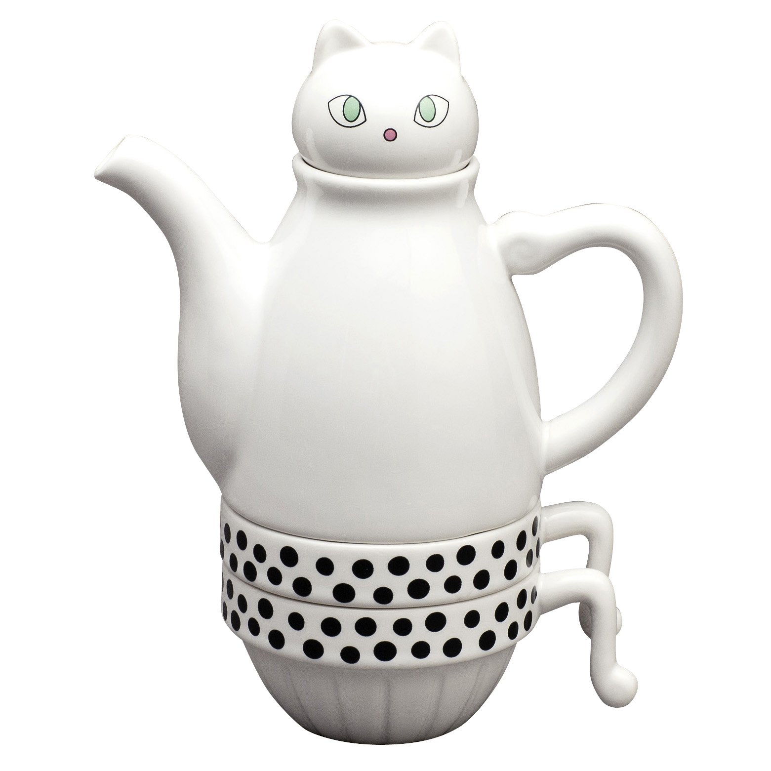 Amazon | ねこポット 猫ポット ティーポット ティーカップ 陶器 