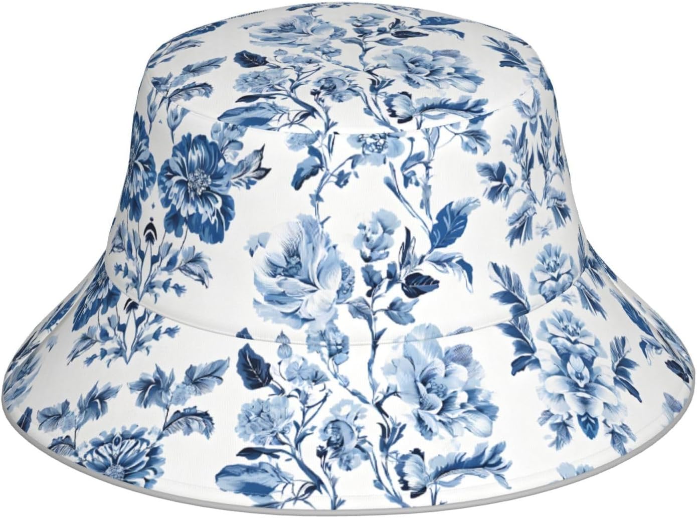 (Flower Herbs and Herbaceous Plants) Reflective Reversible Bucket Hat Foldable Breathable Stylish Two-Way Wear for Outdoor Travel Daily Activities Black